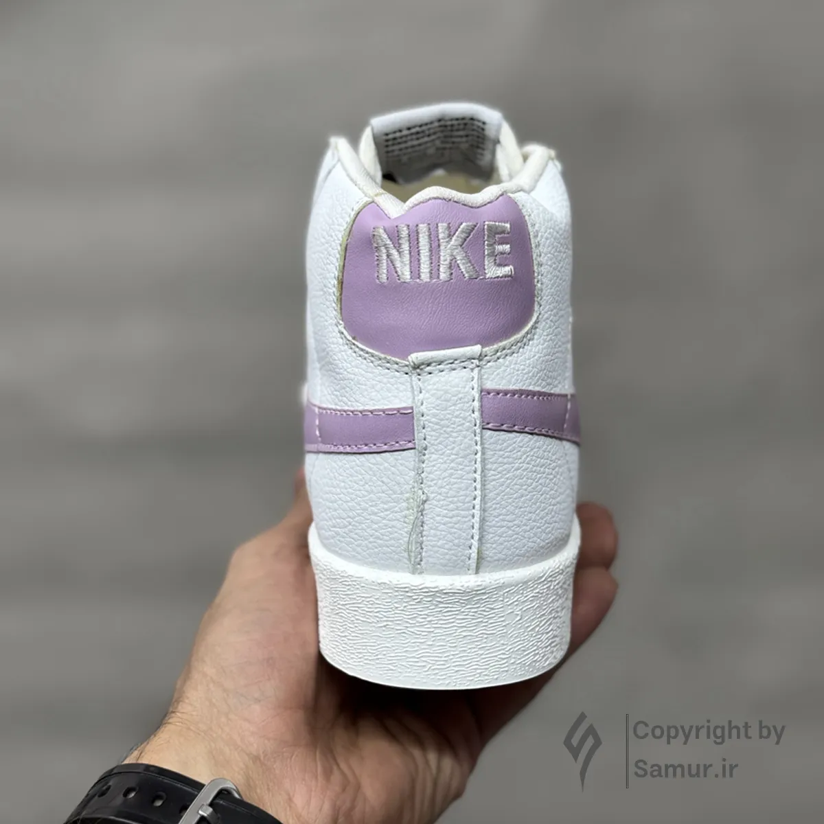 گالری تصاویر کتونی نایک بلیزر سفید بنفش ساقدار